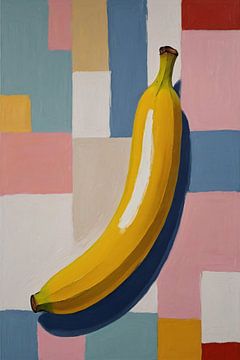 Modernes Porträt Banane von De Muurdecoratie