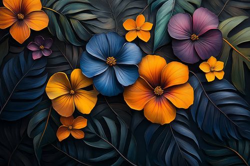 schilderachtige exotische bloemen achtergrond