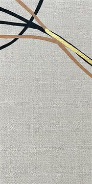 Minimalist abstract line art on linen: Diptych (1)