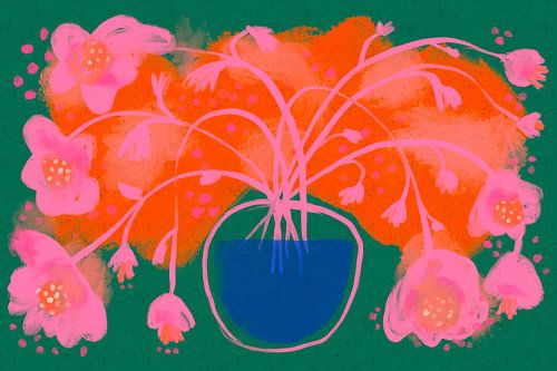 Bouquet de fleurs roses