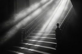 stairs with incident sunlight by Egon Zitter