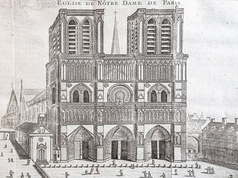 Kopergravure van de Notre-Dame in Parijs von Martijn Joosse