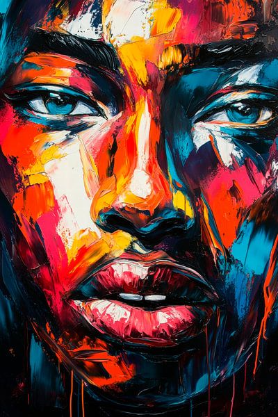 Colourful portrait - expressive by Poster Art Shop
