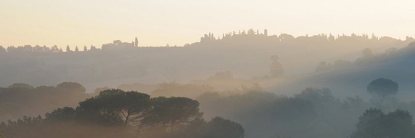 Vroege ochtend in de glooiende Toscaanse heuvels van Annavee