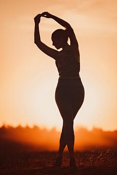 Yoga during sunset by Mijke Bressers