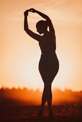 Yoga during sunset