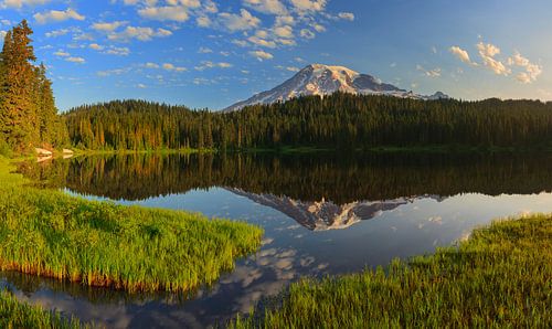 Zonsopkomst Mount Rainier, Washington State, Verenigde Staten