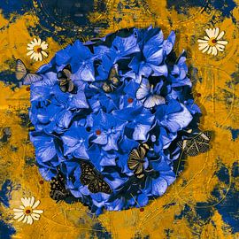 Stitched Hydrangea by Helga Blanke