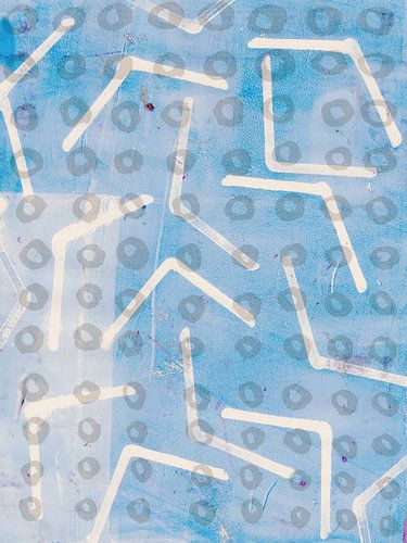 Modern abstract lichtblauw en wit