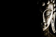 Buddha mit schwarzem Hintergrund von Nico van der Vorm Miniaturansicht