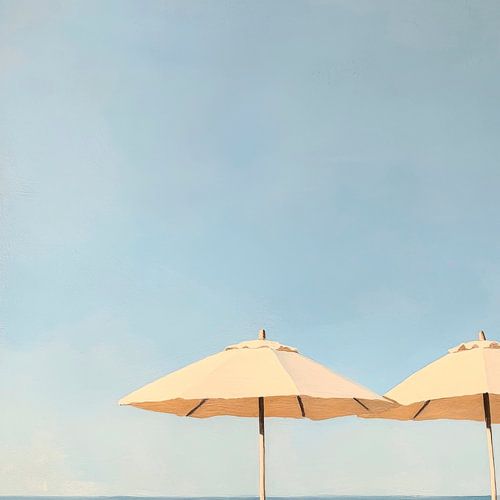 Strandparadijs met parasols