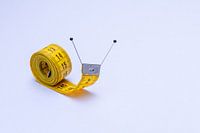 Schnecke aus Maßband und Stecknadeln
