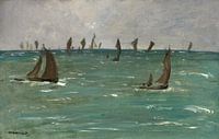 Boote in Berck-sur-Mer, Edouard Manet von Meisterhafte Meister Miniaturansicht