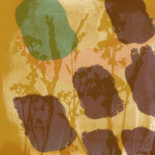 Organische abstracties. Moderne abstracte botanische kunst. Weide bloemen