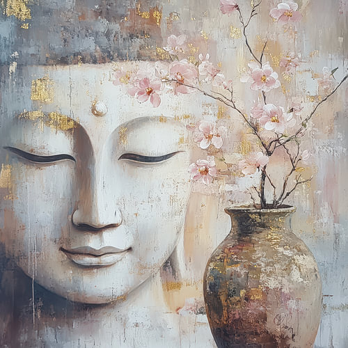 Buddha Portrait in Japandi Style