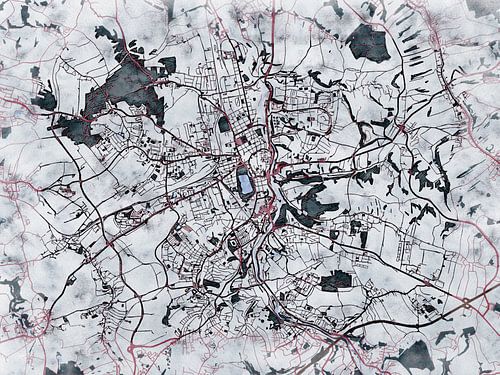 Carte de Zwickau avec le style 'White Winter'