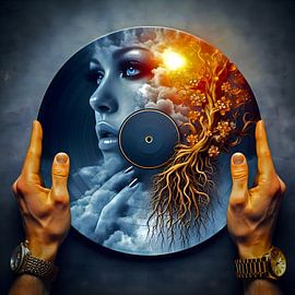 Woman muziek plaat van CrazyAIdesign