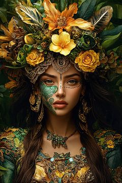Natuurgodin met Maori Tāmoko no.4 van Studio BB