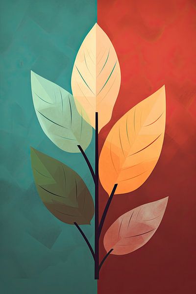Abstract Botanical Art - Leaves by Peter Balan