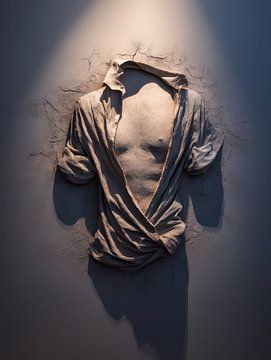 3D image of fictional portrait or torso