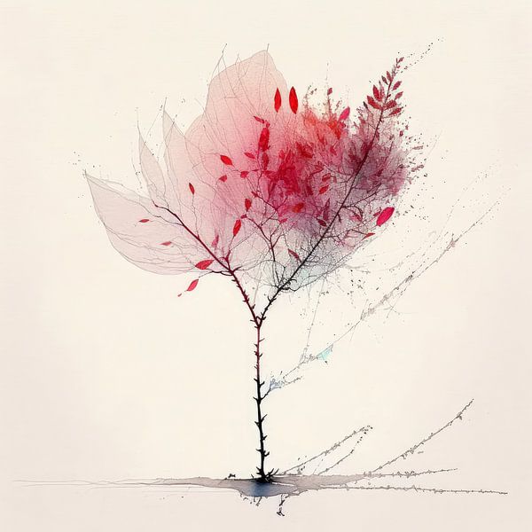 Red Forest THREADED TREE by Preet Lambon