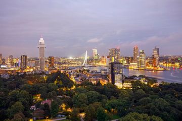 Skyline von Rotterdam bei Sonnenuntergang von Antje Verleg-Dijk