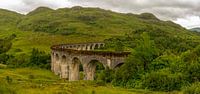 Glenfinnan Viaduct in  a green landscape