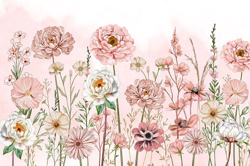 Bloemen in pastel van Geertje Burgers