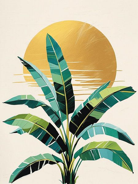 Soleil d'or &amp;amp ; Feuilles tropicales par Artistic
