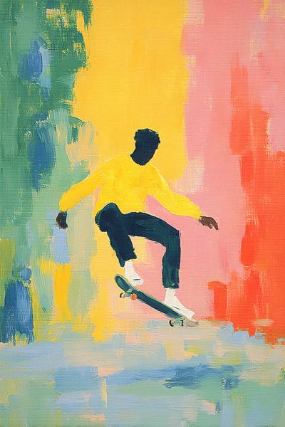 Skateboarders in pastel colours by Niklas Maximilian