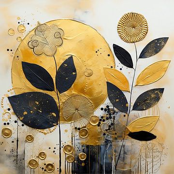 Botanische serie: goud/geel (3) van Ralf van de Sand