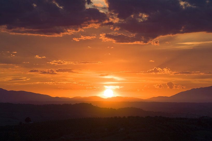 Zonsondergang, San Miniato, Toscane. von Rens Kromhout