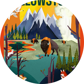 Yellowstone National Park Reiskunst van The Whiskey Ginger