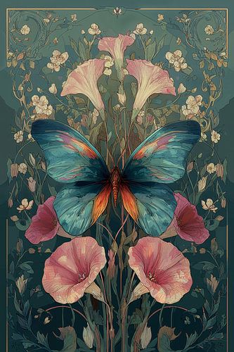 Schmetterling im Jugendstil Nr. 4