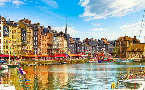 De haven van Honfleur. Normandië, Frankrijk