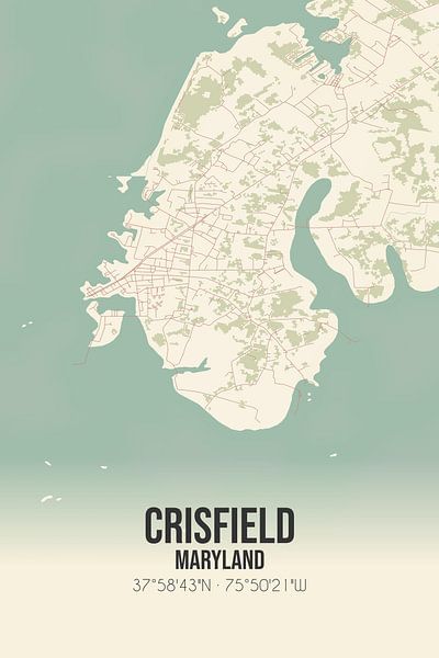 Vintage map of Crisfield (Maryland), USA. by Prints of Place