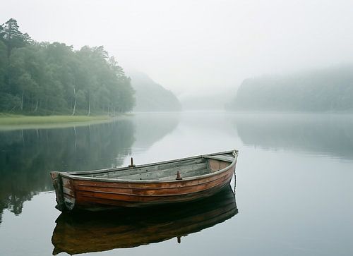 Quiet boat in the lake
