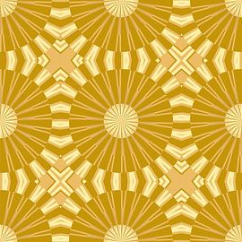 Japanische Retro Blumen Goldocker von Mad Dog Art