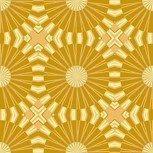 Japanische Retro Blumen Goldocker