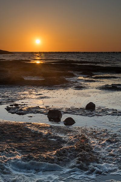 Sunset in Portrait stand on the Frisian Wadden coast Wierum by Waterpieper Fotografie