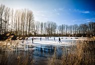 Winter fun on the ice rink, great skating by Terschelling in beeld thumbnail