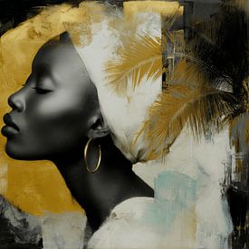 Goldene Gelassenheit, Afrikanische Muse von Carla Van Iersel