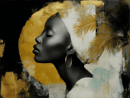 Golden Serenity, African Muse van Carla Van Iersel