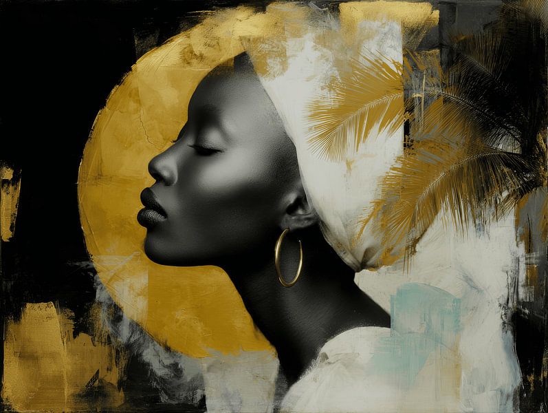 Goldene Gelassenheit, Afrikanische Muse von Carla Van Iersel
