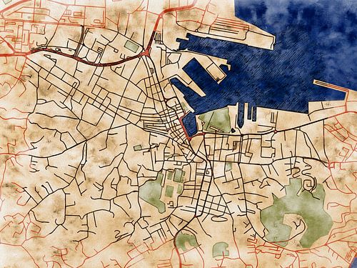 Kaart van La Seyne-sur-Mer in de stijl 'Serene Summer'