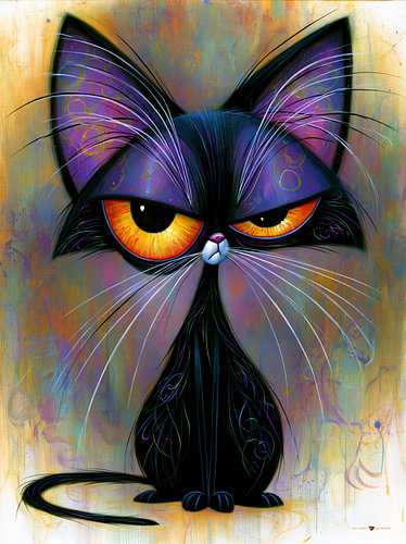 Boze zwarte kat - poes