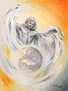 Guardian Angels of the Earth - handbeschilderd Angel Art van Marita Zacharias thumbnail