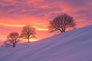Sprookjesachtig landschap in de winter van fernlichtsicht