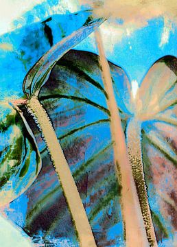 Meditatieve plantenbladeren schilderen van Mad Dog Art