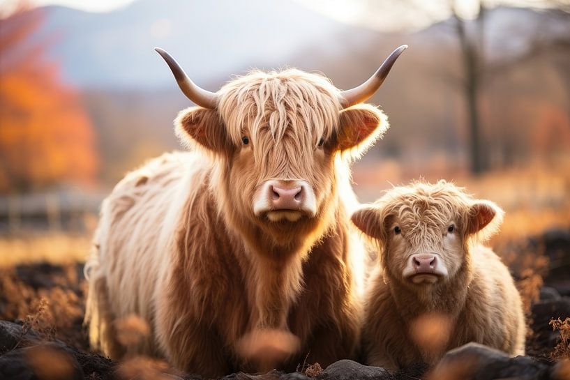 Schotse Hooglanders van Digitale Schilderijen